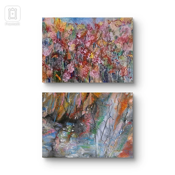 Ewa Mościszko - Watercolor composition entitled Bieszczady