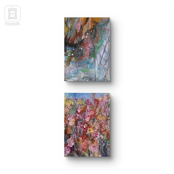 Ewa Mościszko - Watercolor composition entitled Bieszczady