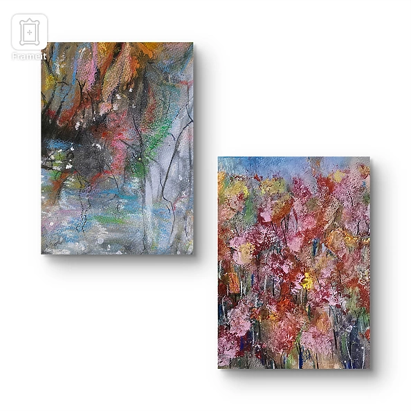 Ewa Mościszko - Watercolor composition entitled Bieszczady