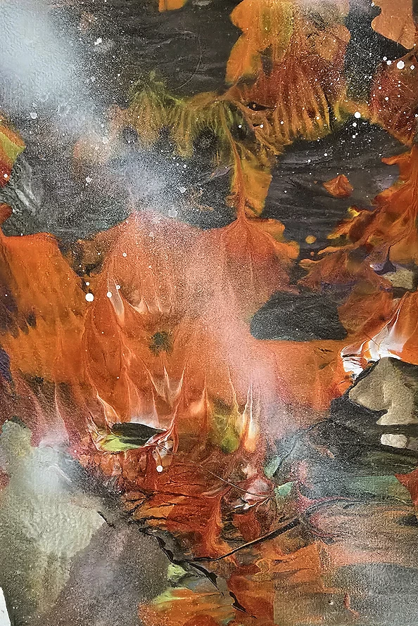 Ewa Mościszko - Watercolor composition entitled Antelope Canyon