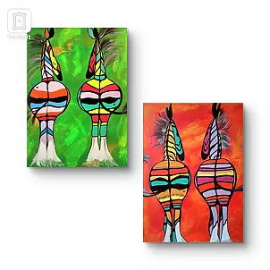 Ewa Mościszko - A composition of the colors of love on canvas