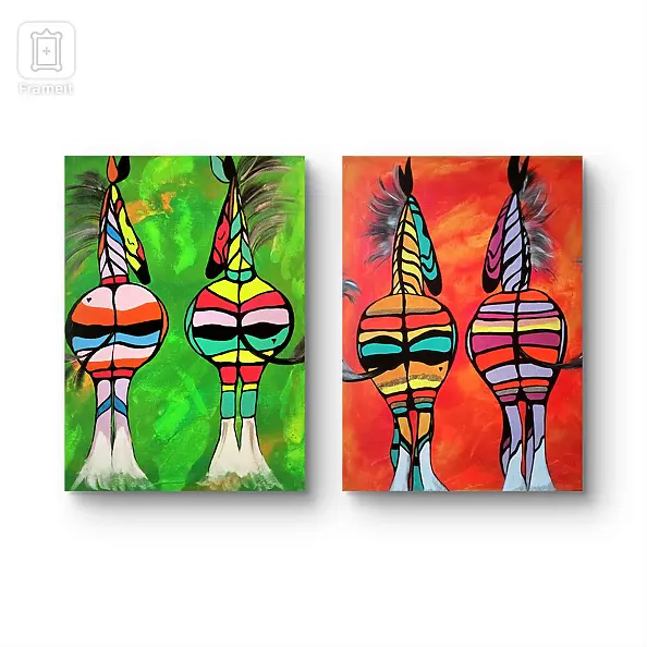 Ewa Mościszko - A composition of the colors of love on canvas