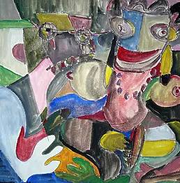 Krystyn Dudkiewicz, Figural Композиция 2,  - картон/цупкий картон, 61 x 48