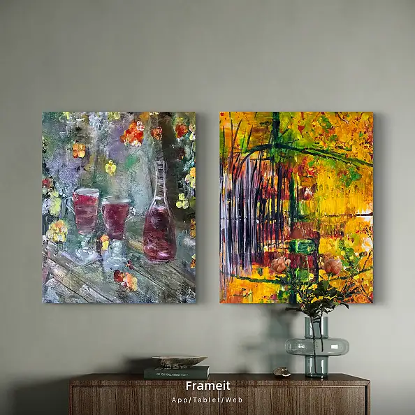 Ewa Mościszko, Kompozycja jesienna na płótnie , Obraz akrylowy - płótno, 40 x 50