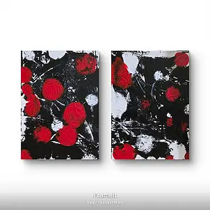 Ewa Mościszko, Composizione di papaveri su tela 30x40x1 cm, Quadro ad acrilico - tela, 30 x 40