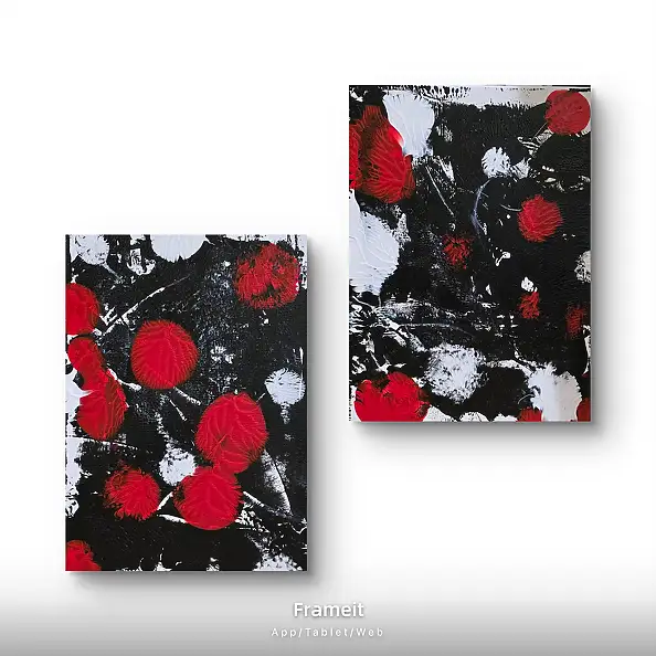 Ewa Mościszko, Composizione di papaveri su tela 30x40x1 cm, Quadro ad acrilico - tela, 30 x 40