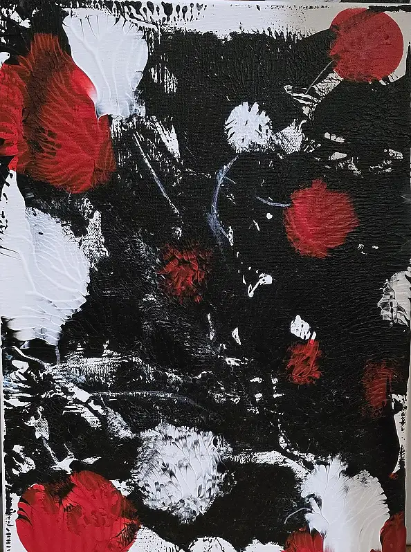 Ewa Mościszko, Composizione di papaveri su tela 30x40x1 cm, Quadro ad acrilico - tela, 30 x 40