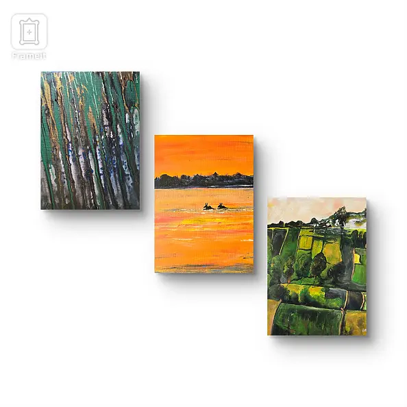 Ewa Mościszko - Composition on canvas, Podlasie and Bieszczady Mountains, 40x50x2 cm.