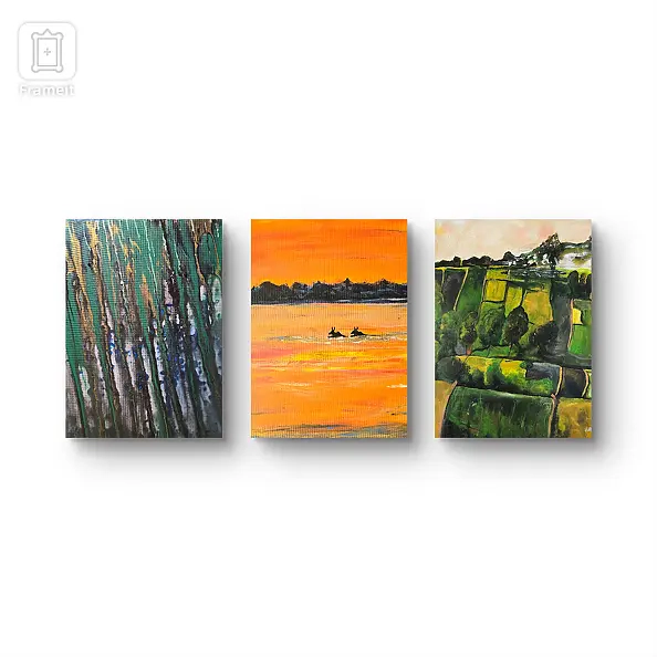 Ewa Mościszko - Composition on canvas, Podlasie and Bieszczady Mountains, 40x50x2 cm.