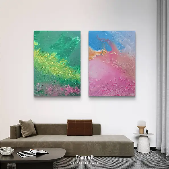 Ewa Mościszko, Komposition auf Leinwand, Acrylgemälde - , 55 x 75