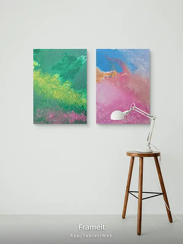 Ewa Mościszko, Komposition auf Leinwand, Acrylgemälde - , 55 x 75
