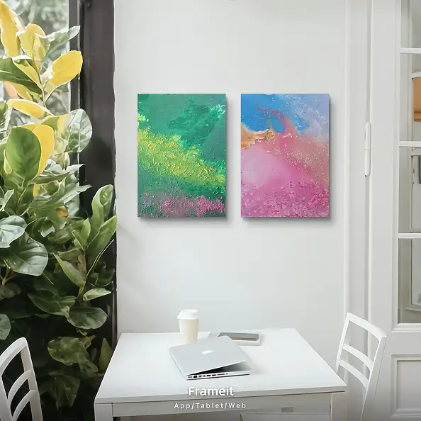 Ewa Mościszko, Komposition auf Leinwand, Acrylgemälde - , 55 x 75