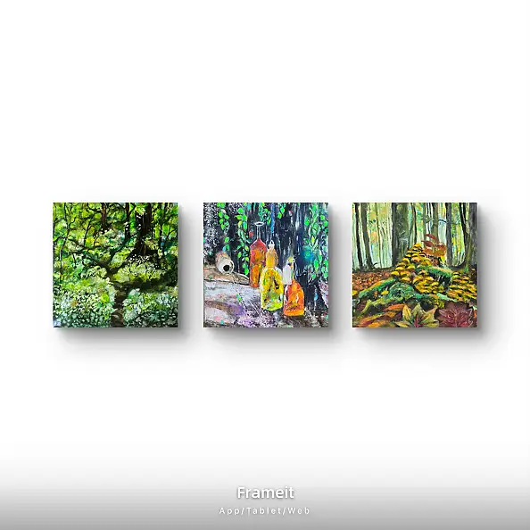 Ewa Mościszko, Composizione naturalistica 50x50x1 cm, Dipinto acrilico - , 50 x 50