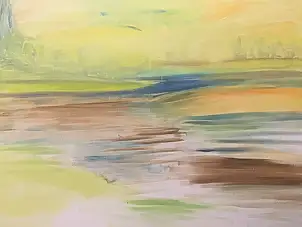 Beata Sachiko Kamoji, Composizione del paesaggio, Quadro a olio - tela, 100 x 70