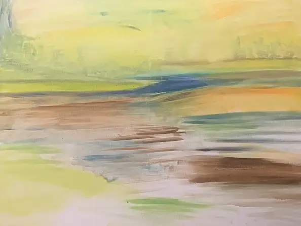 Beata Sachiko Kamoji, Composizione del paesaggio, Quadro a olio - tela, 100 x 70