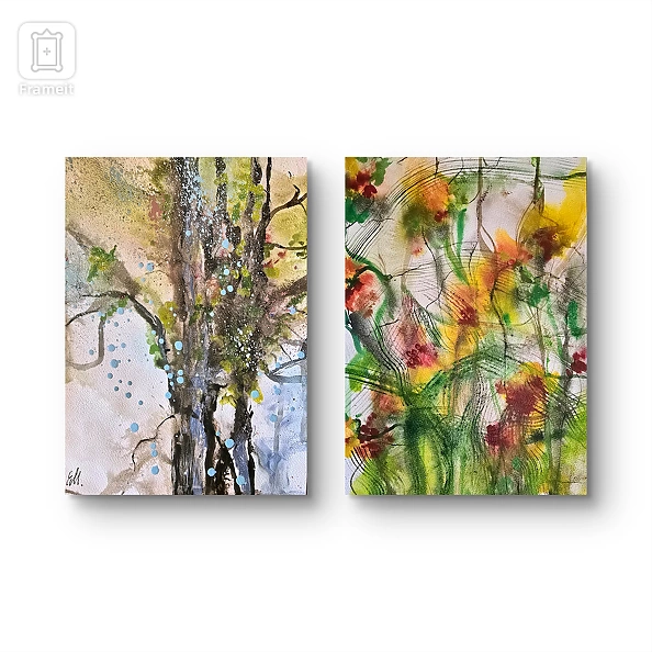 Ewa Mościszko - Composition of watercolor works