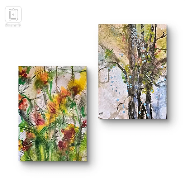 Ewa Mościszko - Composition of watercolor works