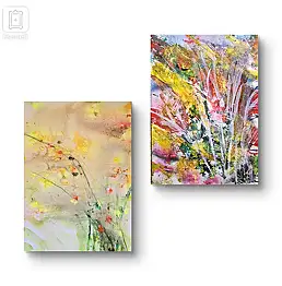 Ewa Mościszko - Composizione di opere acquerellate intitolate Primavera 