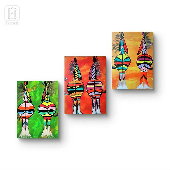 Ewa Mościszko - Composition of works on canvas, 40x50x2 cm, Colors of Love