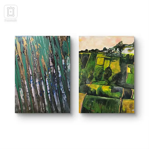 Ewa Mościszko - Composition of works on canvas Bieszczady