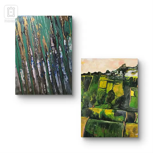 Ewa Mościszko - Composition of works on canvas Bieszczady