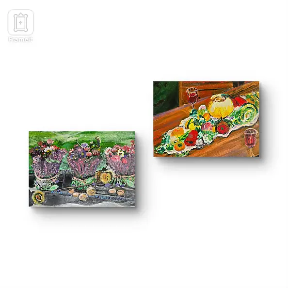 Krystyna Mościszko - Composition of works on canvas, Kitchen Revolutions