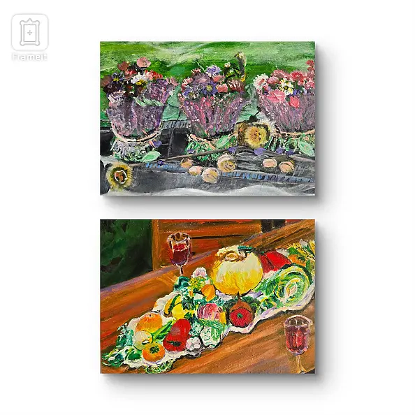 Krystyna Mościszko - Composition of works on canvas, Kitchen Revolutions