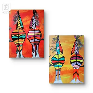 Ewa Mościszko - Composition of works on canvas entitled Colors of Love