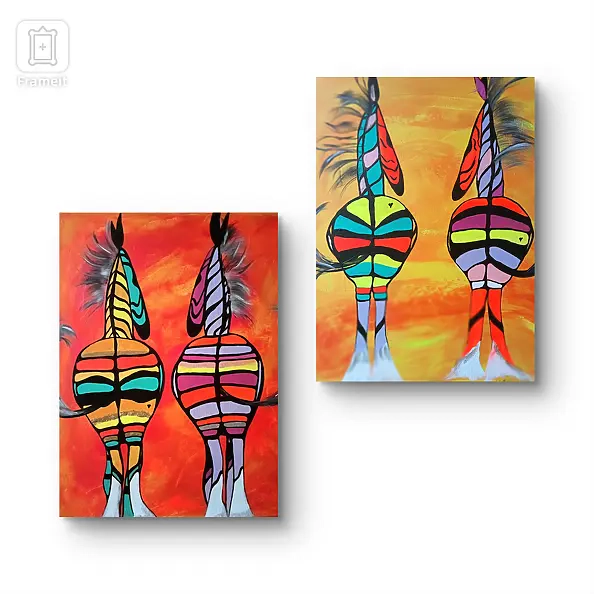 Ewa Mościszko - Composition of works on canvas entitled Colors of Love