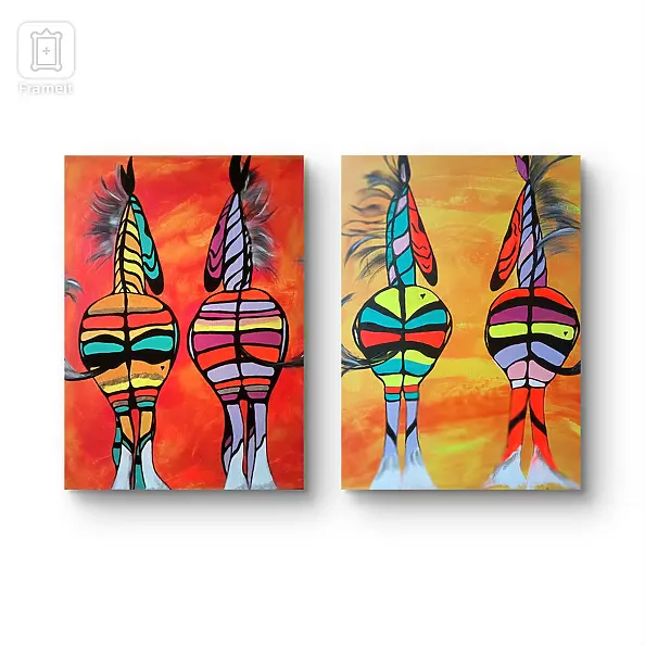 Ewa Mościszko - Composition of works on canvas entitled Colors of Love