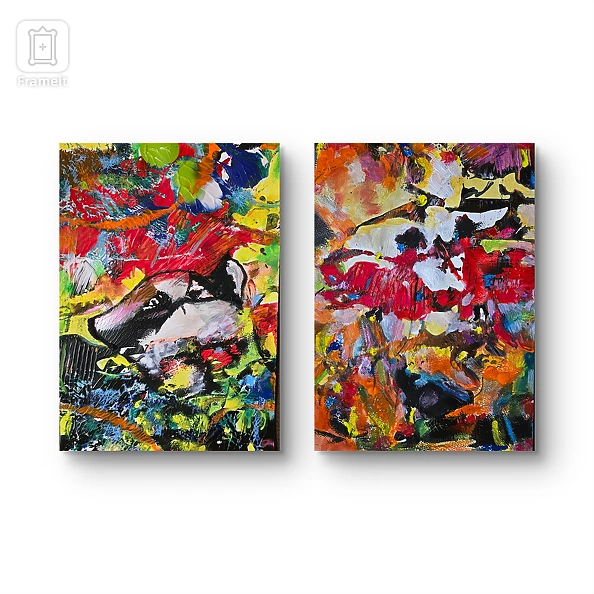 Ewa Mościszko - Kompozycja prac pt.Akwarela scenki rodzajowe