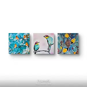 Ewa Mościszko - Composition d'oiseaux sur toile