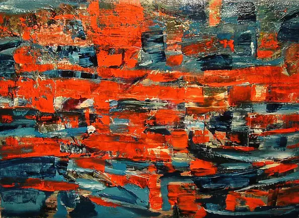 Kazimierz Komarnicki - Composition in red and the blue