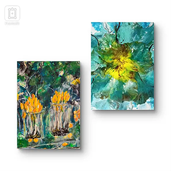 Ewa Mościszko - Spring composition on canvas, 30x40x1cm each