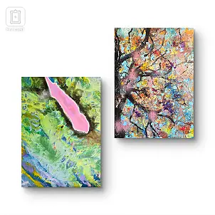 Ewa Mościszko - Spring composition on canvas, 40x40x2 cm