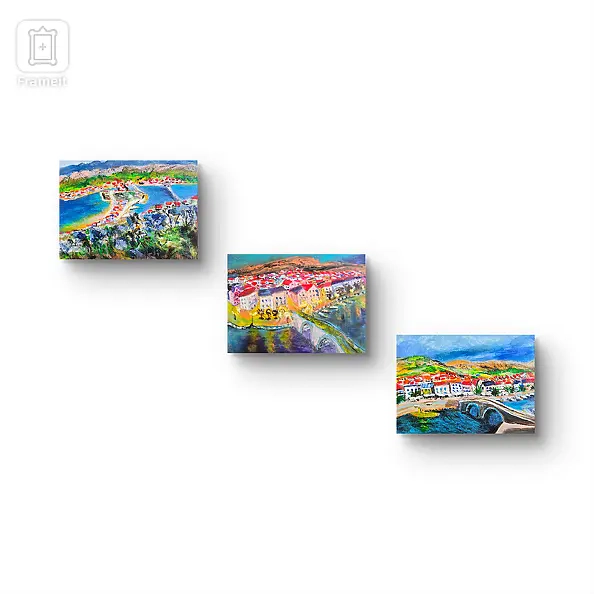 Krystyna Mościszko - Spring composition on canvas, Pag Island, 24x30x1 cm. Each