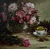 Patrycja Kruszyńska Mikulska - Komposition mit Rosen und einer Tasse
