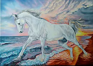 Zenon Gleń - Horse and sea