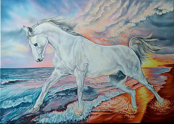Zenon Gleń - Horse and sea
