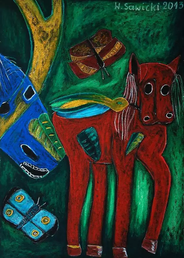 Wiesław Sawicki - Koń niebieski i koń czerwony