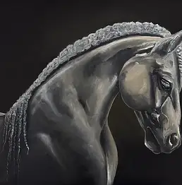 Małgorzata Gazduła, Hengst I, Ölbild - Leinwand, 80 x 70