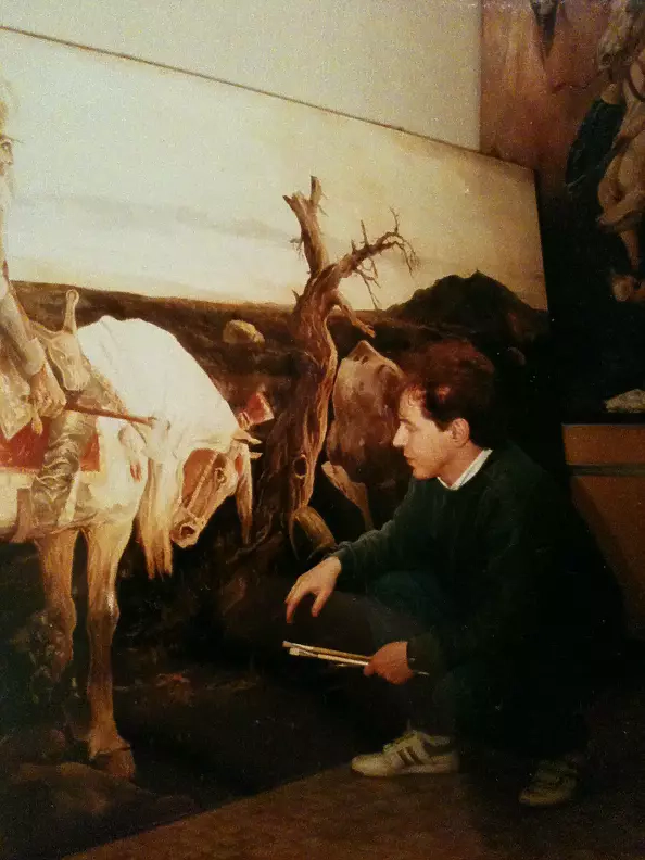 Marek Kubski - Horse -w during painting