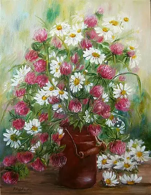 Maria Roszkowska - Clover with margerytkami