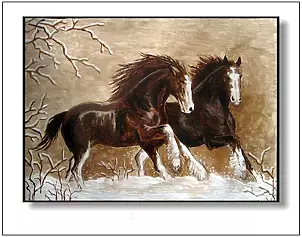 Jolanta Dusza - Horses in the snow