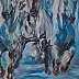 małgorzata machynia, Chevaux au galop, La peinture acrylique - toile, 100 x 150