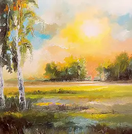 Krzysztof Kłosowicz, "Koniec lata", Obraz olejny - płótno, 40 x 50