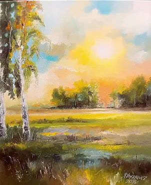 Krzysztof Kłosowicz, "End of Summer", Oil painting - canvas, 40 x 50