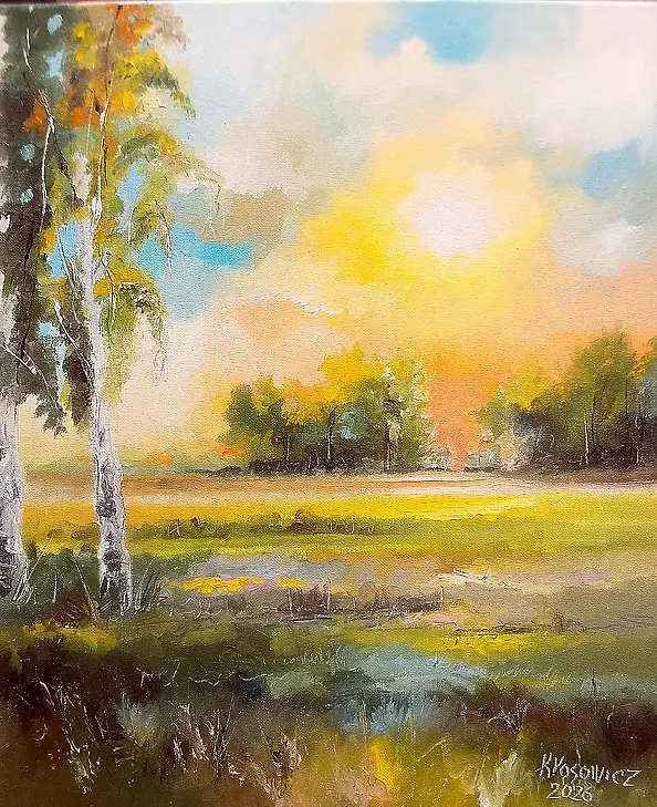 Krzysztof Kłosowicz, "End of Summer", Oil painting - canvas, 40 x 50