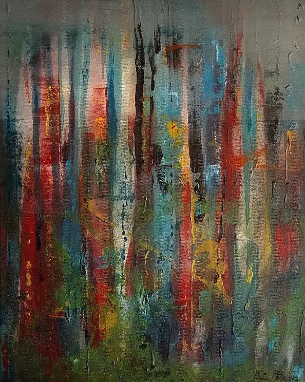 Marta Milewska, Ende des Sommers, Acrylgemälde - Leinwand, 40 x 50