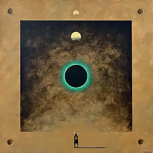 Sebastian Garyantesiewicz, Koniunkcja czarnej próżni, Obraz akrylowy - , 70 x 70